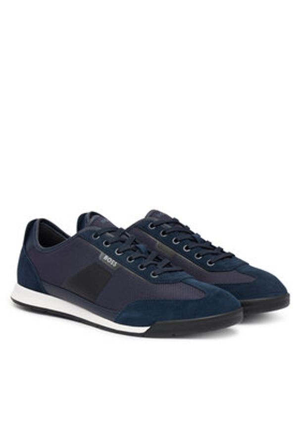 BOSS Sneakersy Nitan 50563824 Granatowy. Kolor: niebieski. Materiał: materiał