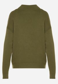 Born2be - Zielony Golf z Metalicznymi Guzikami Aderlia. Okazja: do pracy, na co dzień, na spotkanie biznesowe. Typ kołnierza: golf. Kolor: zielony. Materiał: jeans. Styl: klasyczny, casual, elegancki, biznesowy #5