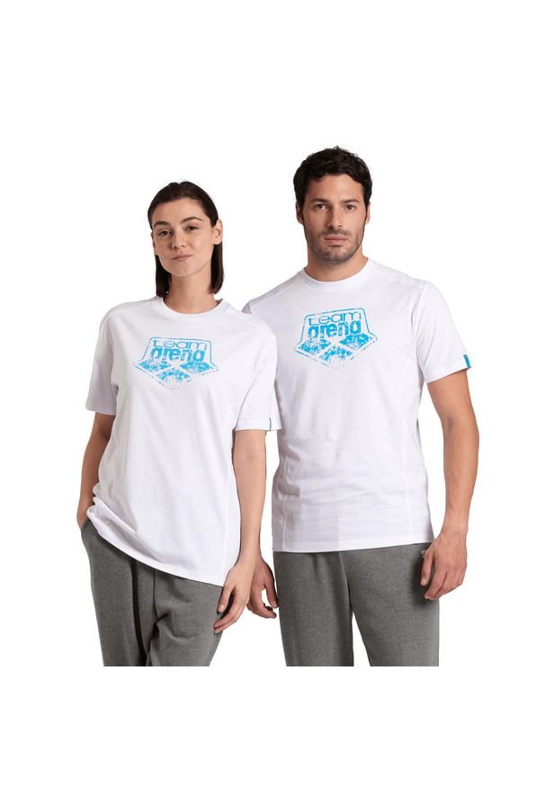 Koszulka Arena T-Shirt Logo Cotton. Kolor: biały. Materiał: jersey, bawełna. Długość rękawa: krótki rękaw. Długość: krótkie. Wzór: aplikacja