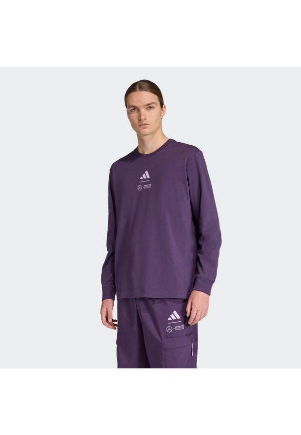 Adidas - Koszulka Mercedes - AMG Petronas Formula One Team Premium Woven Long Sleeve. Kolor: fioletowy. Długość rękawa: długi rękaw. Sport: fitness