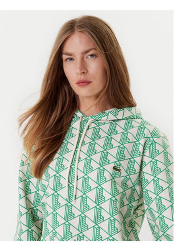 Lacoste Bluza SH2855 Zielony Classic Fit. Kolor: zielony. Materiał: bawełna