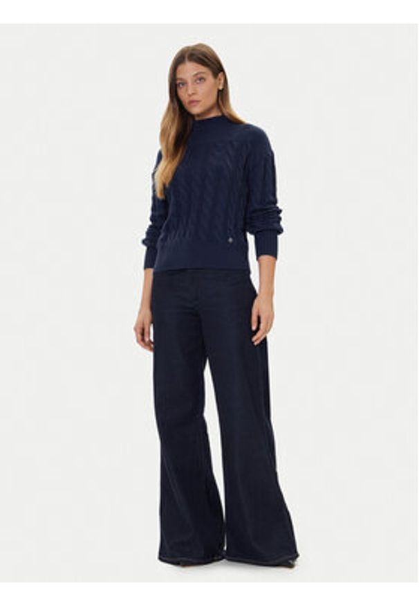 Guess Golf W5BR30 Z1192 Granatowy Relaxed Fit. Typ kołnierza: golf. Kolor: niebieski. Materiał: syntetyk