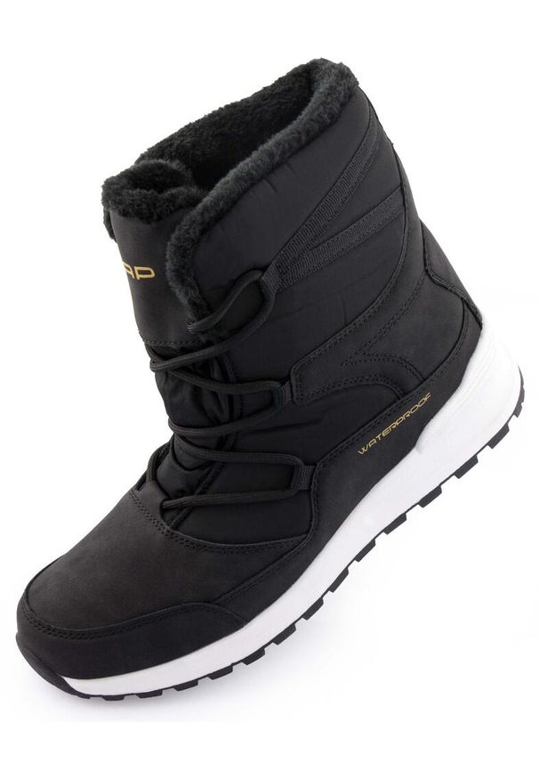 GLENMUIR - Ciepłe damskie zimowe buty Loap Costa ze skóry. Kolor: czarny. Materiał: skóra. Sezon: zima. Styl: sportowy