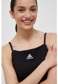 Adidas - adidas top damski kolor czarny. Kolor: czarny. Długość rękawa: na ramiączkach #5