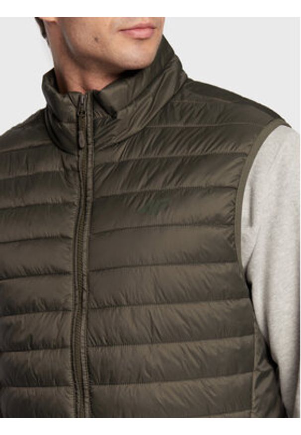4f - 4F Kamizelka H4Z22-KUMP001 Khaki Regular Fit. Kolor: brązowy. Materiał: syntetyk