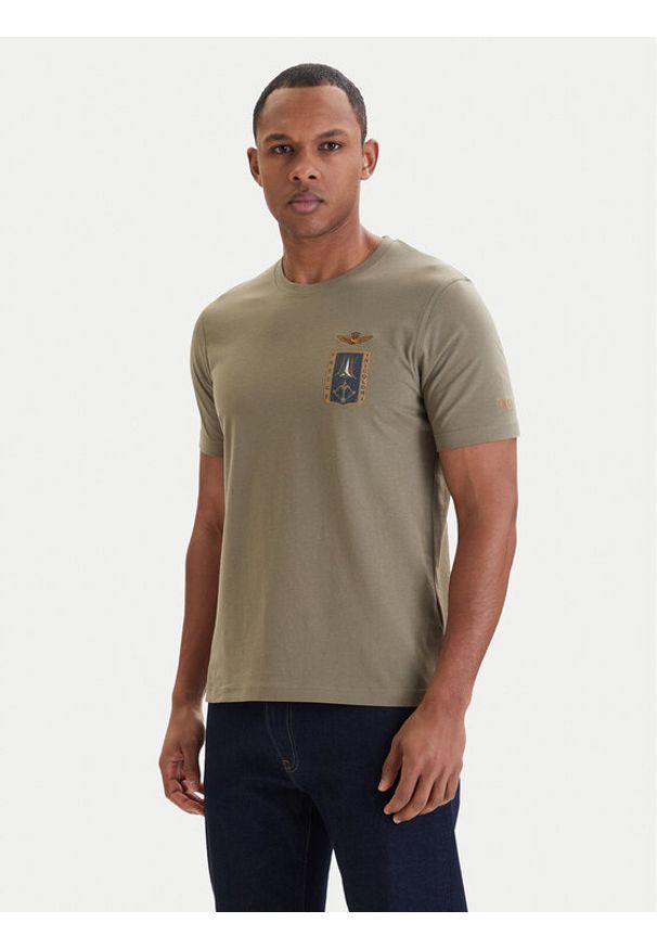 Aeronautica Militare T-Shirt 261TS2534UJ00641 Zielony Regular Fit. Kolor: zielony. Materiał: bawełna