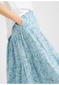 bonprix - Spódnica maxi z falban. Kolor: niebieski. Materiał: bawełna #2