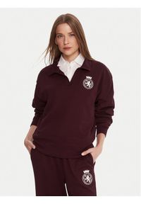 TOMMY HILFIGER - Tommy Hilfiger Bluza UW0UW06078 Bordowy Regular Fit. Kolor: czerwony. Materiał: bawełna