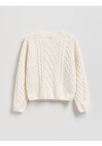 Reserved - Strukturalny sweter - złamana biel. Materiał: dzianina #1