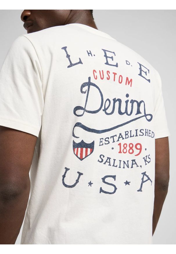 Lee - MESKA KOSZULKA LEE ESSENTIAL GRAPHIC TEE ECRU 112370518
