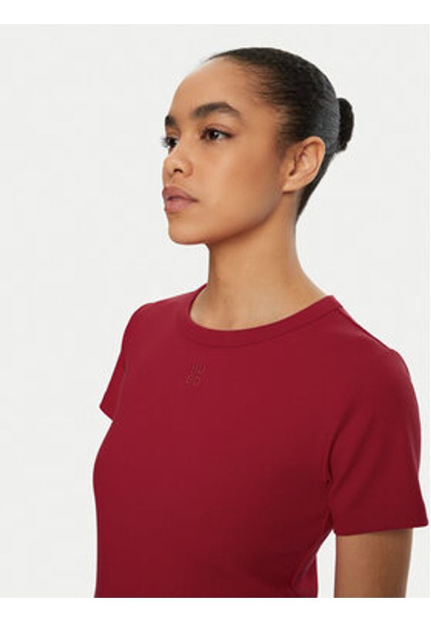 Hugo - HUGO T-Shirt Deloris 50512002 Czerwony Regular Fit. Kolor: czerwony. Materiał: bawełna