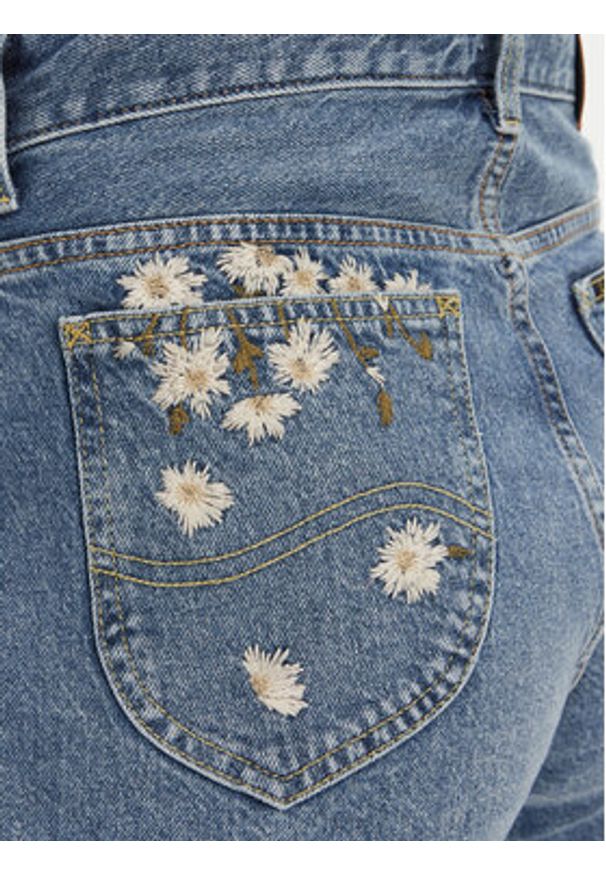Lee Szorty jeansowe Rider 112363785 Niebieski Straight Fit. Kolor: niebieski. Materiał: bawełna