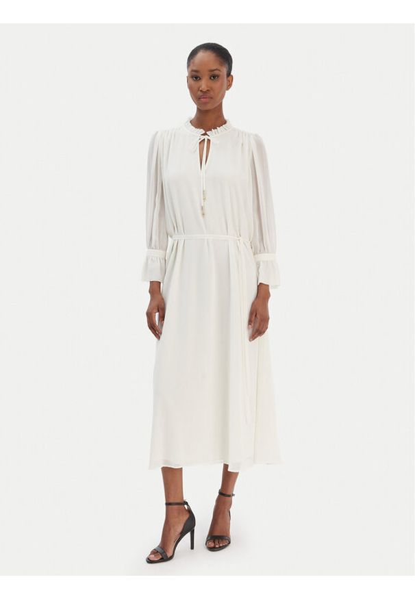 JOOP! Sukienka codzienna Dinah2 30100718 Écru Regular Fit. Okazja: na co dzień. Materiał: syntetyk. Typ sukienki: proste. Styl: casual