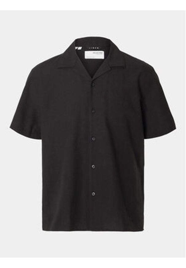 Selected Homme Koszula New Linen 16092978 Czarny Relaxed Fit. Kolor: czarny. Materiał: bawełna