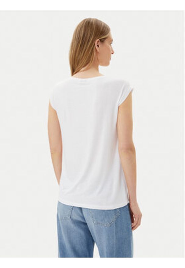 Pieces T-Shirt Billo 17078732 Biały Loose Fit. Kolor: biały. Materiał: wiskoza
