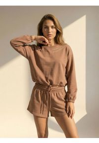 Sinsay - Bawełniana piżama dwuczęściowa z napisem - brązowy. Kolor: brązowy. Materiał: bawełna. Wzór: napisy #1