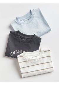 Reserved - Bawełniany t-shirt oversize 3 pack - złamana biel. Materiał: bawełna #1