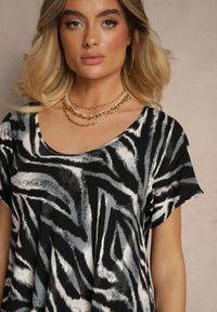 Renee - Czarna Rozkloszowana Sukienka z Bawełny z Dłuższym Tyłem Ronellea. Okazja: na co dzień, na imprezę. Kolor: czarny. Materiał: bawełna. Sezon: lato. Styl: elegancki, casual #4