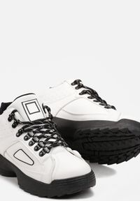Born2be - Białe Sneakersy na Platformie Aonari. Kolor: biały. Obcas: na platformie #3