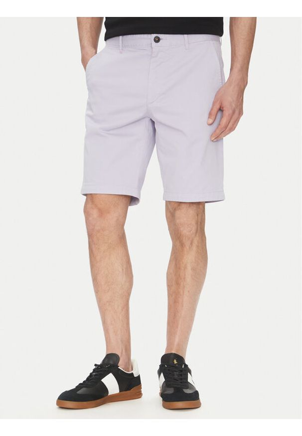 BOSS Szorty materiałowe Chino-Slim-Shorts 50536723 Fioletowy Regular Fit. Kolor: fioletowy. Materiał: bawełna