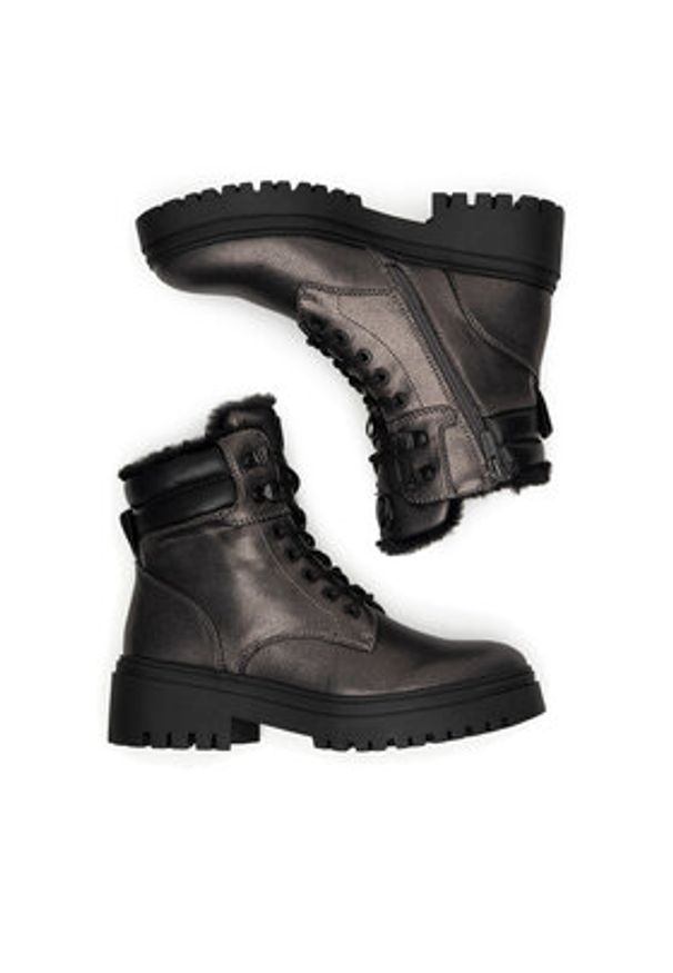 MEXX Trzewiki MI001713143W Srebrny. Kolor: srebrny. Materiał: skóra