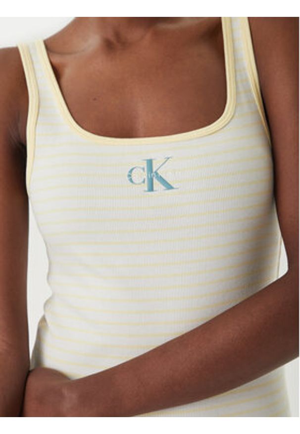 Calvin Klein Jeans Top LV047F832G Żółty Slim Fit. Kolor: żółty. Materiał: bawełna