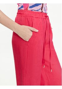 Marella Spodnie materiałowe Apogeo 2413131084 Różowy Relaxed Fit. Kolor: różowy. Materiał: len #5