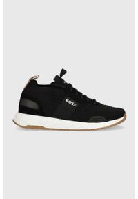 BOSS sneakersy Titanium kolor czarny 50498245. Nosek buta: okrągły. Zapięcie: sznurówki. Kolor: czarny. Materiał: guma #1