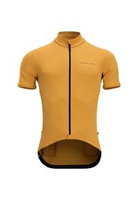 VAN RYSEL - Koszulka rowerowa szosowa Triban RC500. Kolor: brązowy, wielokolorowy, czarny, pomarańczowy, żółty. Materiał: materiał, poliester, elastan, poliamid. Sport: wspinaczka