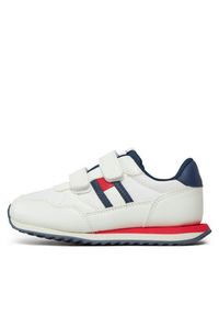 TOMMY HILFIGER - Tommy Hilfiger Sneakersy Flag Low Cut Velcro Sneaker T1B9-33129-0208 S Biały. Kolor: biały. Materiał: skóra
