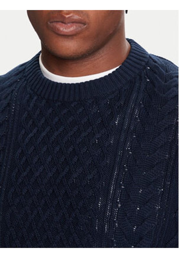Tommy Jeans Sweter DM0DM22101 Granatowy Regular Fit. Kolor: niebieski. Materiał: bawełna