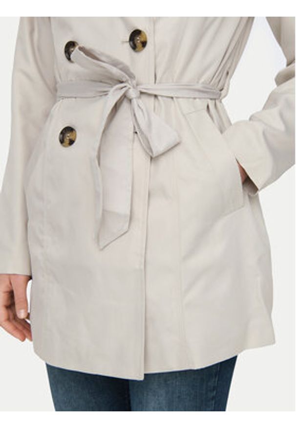 only - ONLY Trencz Valerie 15191821 Beżowy Regular Fit. Kolor: beżowy. Materiał: syntetyk