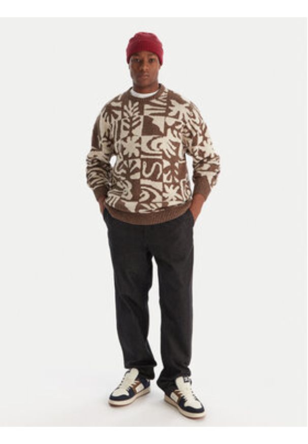 Quiksilver Sweter Hall City EQYSW03329 Brązowy Regular Fit. Kolor: brązowy. Materiał: bawełna