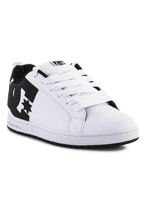 DC Shoes - Buty do chodzenia męskie DC Court Graffik Skate. Zapięcie: sznurówki. Kolor: biały. Materiał: skóra, syntetyk, materiał, tkanina. Szerokość cholewki: normalna. Sport: turystyka piesza, skateboard
