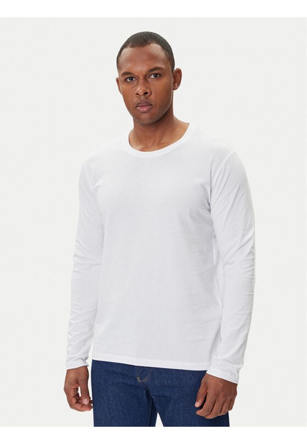 Jack & Jones - Jack&Jones Longsleeve Basic 12279538 Biały Regular Fit. Kolor: biały. Materiał: bawełna. Długość rękawa: długi rękaw
