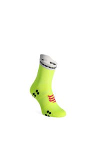 Skarpety biegowe Compressport Pro Racing Socks v4.0 Run High. Kolor: żółty. Sport: bieganie