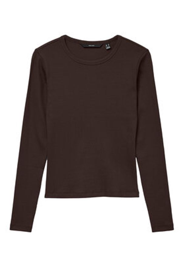 Vero Moda Top Chloe 10306897 Brązowy Slim Fit. Kolor: brązowy. Materiał: bawełna