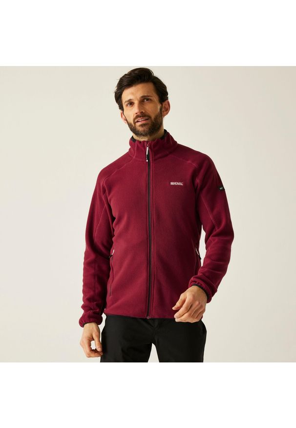 Regatta - Hadfield Męski polar do chodzenia z pełnym zamkiem błyskawicznym. Kolor: czerwony, brązowy, wielokolorowy. Materiał: polar. Sport: turystyka piesza