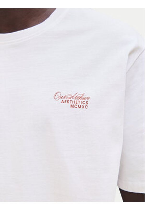 Jack & Jones T-Shirt Roar 12288099 Biały Regular Fit. Kolor: biały. Materiał: bawełna