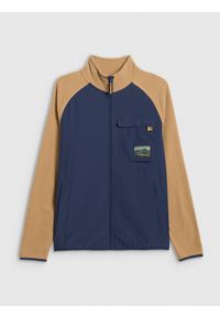 4f - 4F Polar regular ze stójką męski - beżowy M. Typ kołnierza: kołnierzyk stójkowy. Kolor: beżowy. Materiał: polar #1