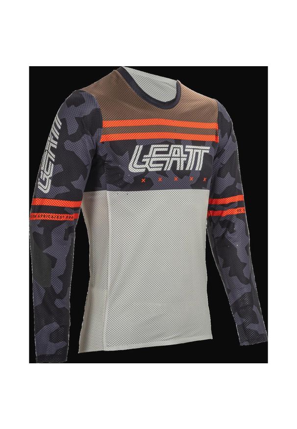LEATT - Longsleeve rowerowy męski Leatt MTB Gravity 4.0. Kolor: czarny, szary, brązowy, wielokolorowy. Długość rękawa: długi rękaw