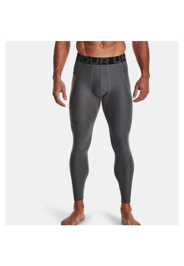 Under Armour - Legginsy termoaktywne męskie UNDER ARMOUR 1361586 szybkoschnące. Kolor: szary. Sport: bieganie