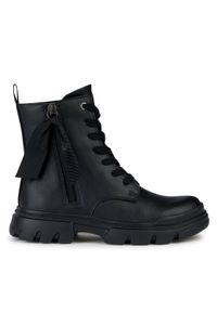 Geox Trzewiki J Junette Girl J36HVG 000BC C9999 D Czarny. Kolor: czarny. Materiał: skóra