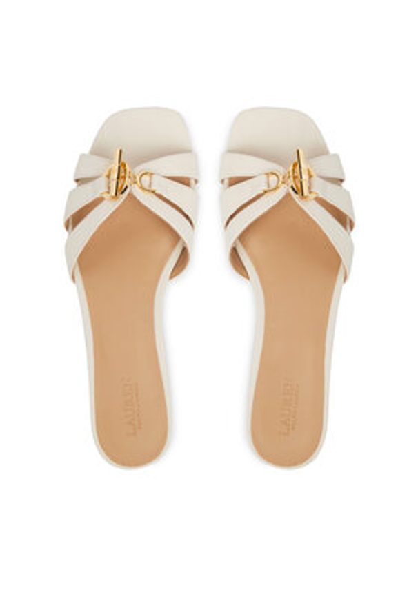 Lauren Ralph Lauren - LAUREN RALPH LAUREN Klapki Blaike 802982875007 Biały. Kolor: biały. Materiał: skóra