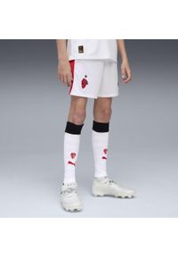 Puma - Młodzieżowe szorty AC Milan 25/26 PUMA White For All Time Red. Kolor: czerwony, biały, wielokolorowy. Materiał: tkanina. Sport: piłka nożna