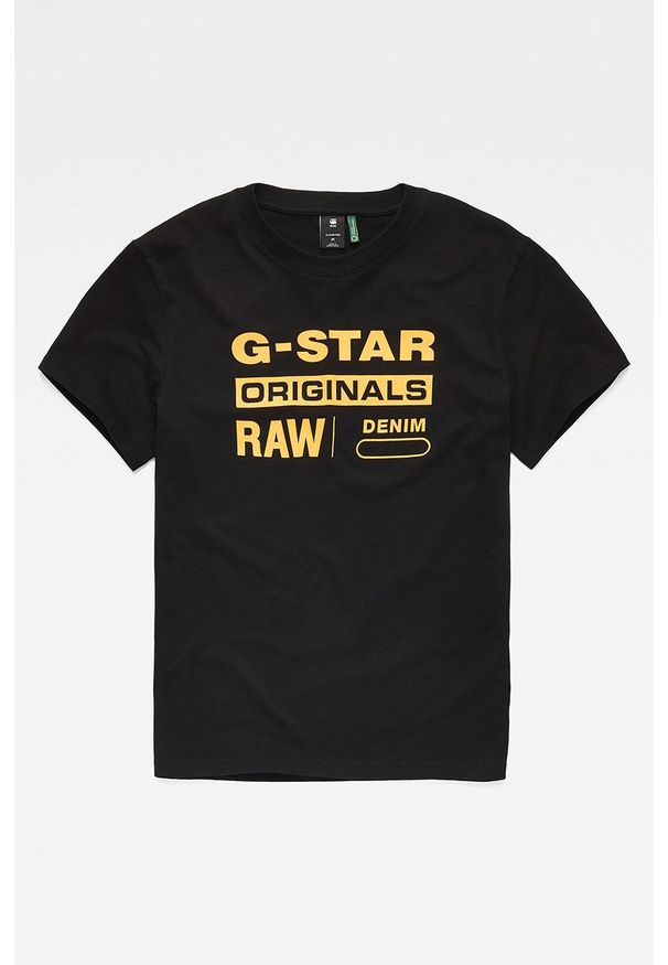 G-Star RAW - G-Star Raw - T-shirt. Okazja: na co dzień. Kolor: czarny. Materiał: dzianina. Wzór: nadruk. Styl: casual