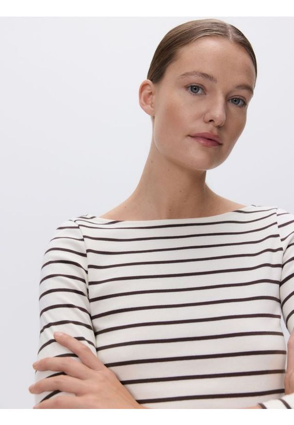 Reserved - Bawełniany longsleeve - wielobarwny. Materiał: bawełna. Długość rękawa: długi rękaw