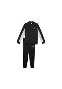 Puma - Męski dres inspirowany koszykówką z poliestru PUMA Black. Kolor: czarny. Materiał: poliester, dresówka. Sport: koszykówka #1