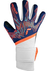 Reusch - Rękawice bramkarskie dziecięce REUSCH Pure Contact Fusion Junior. Kolor: pomarańczowy, wielokolorowy, niebieski