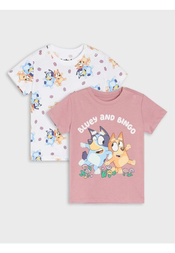 Sinsay - Koszulki 2 pack Bluey - różowy. Kolor: różowy